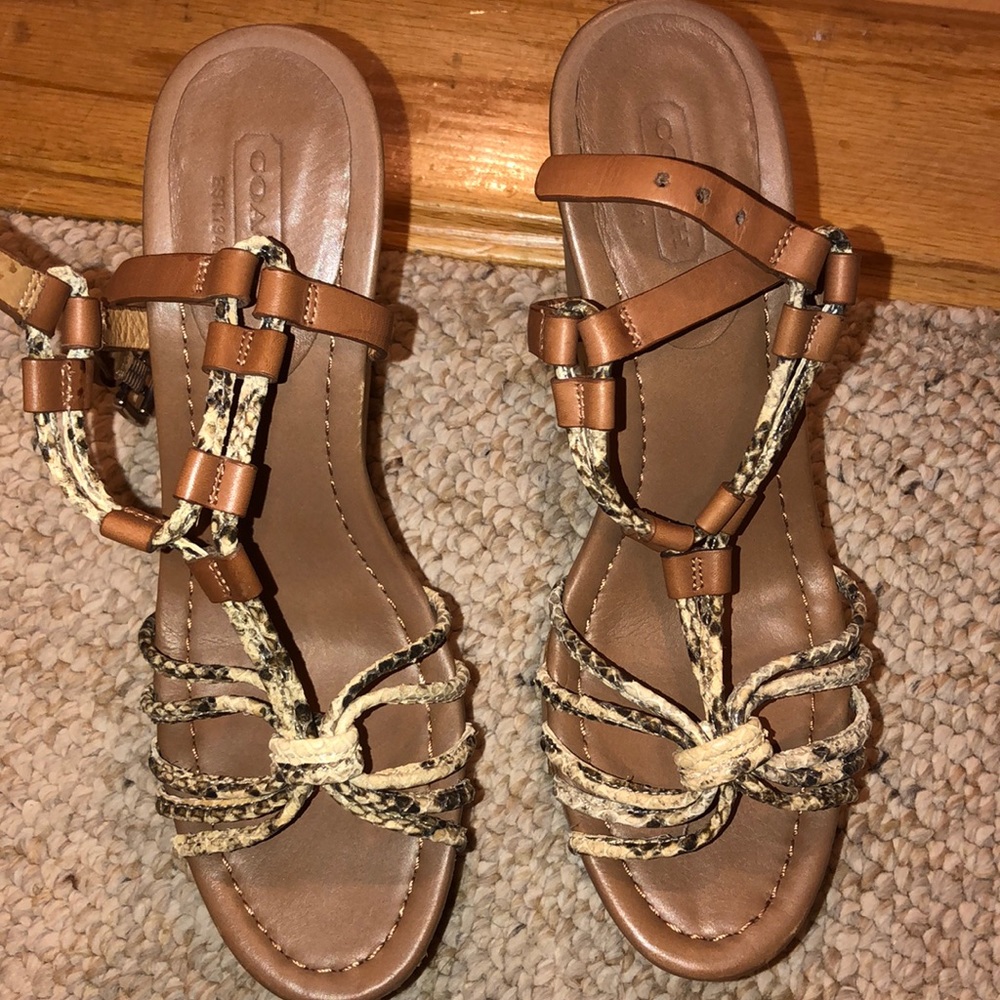Coach snakeskin wedge